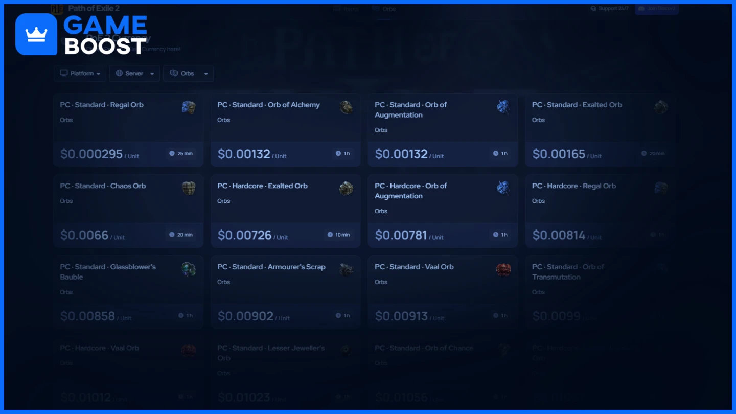 gameboost poe 2 currency