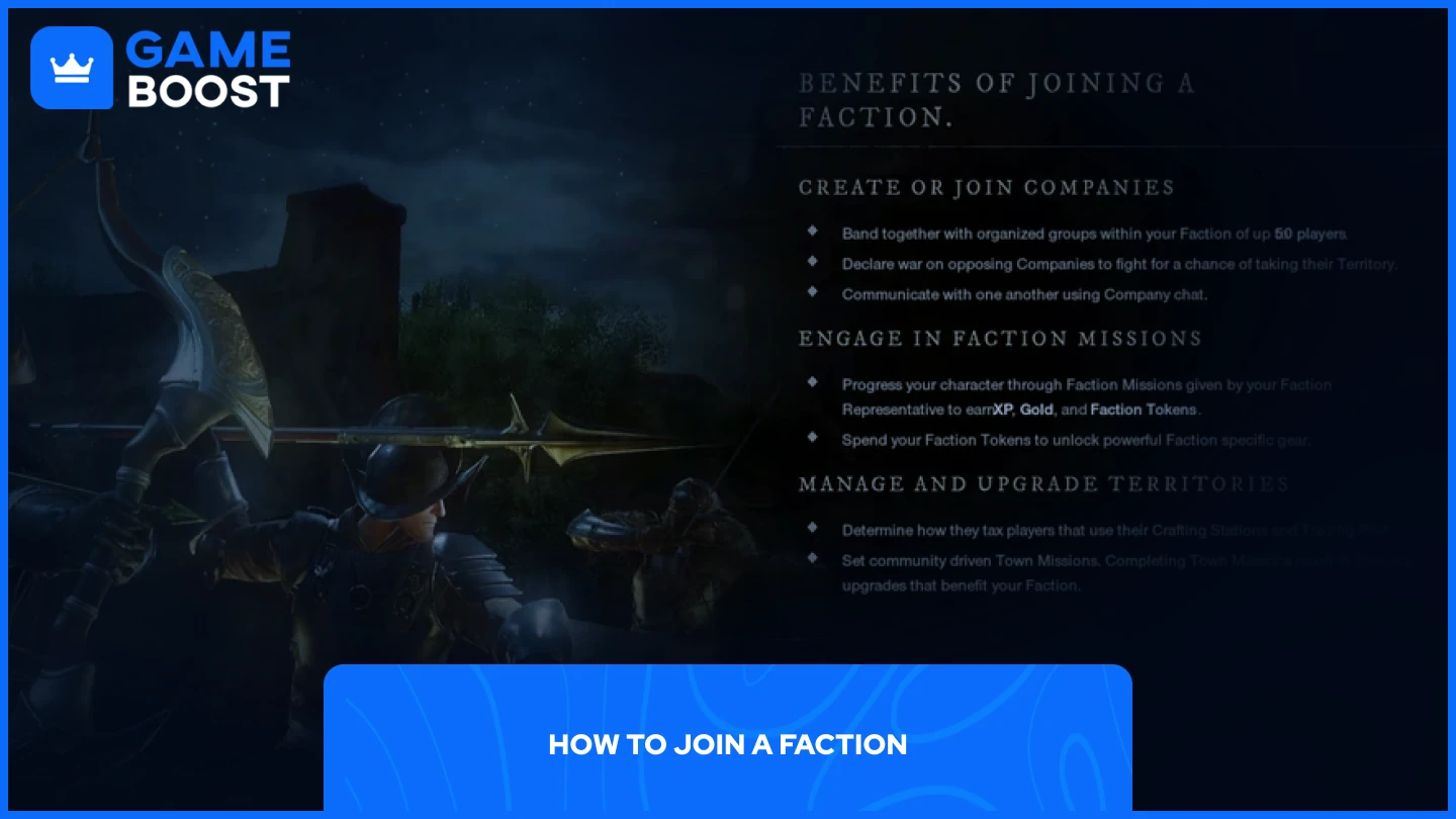 a picture of the benefits of joining a faction