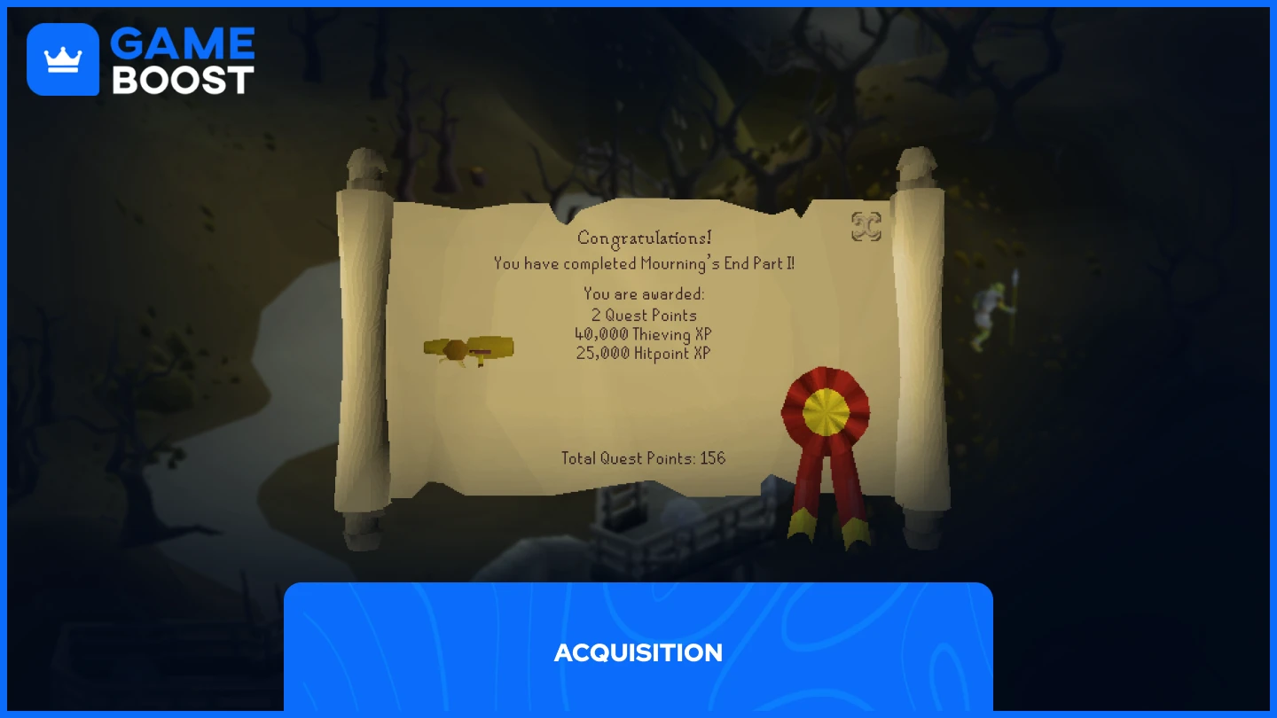 completion message of Mourning's End Part I in osrs