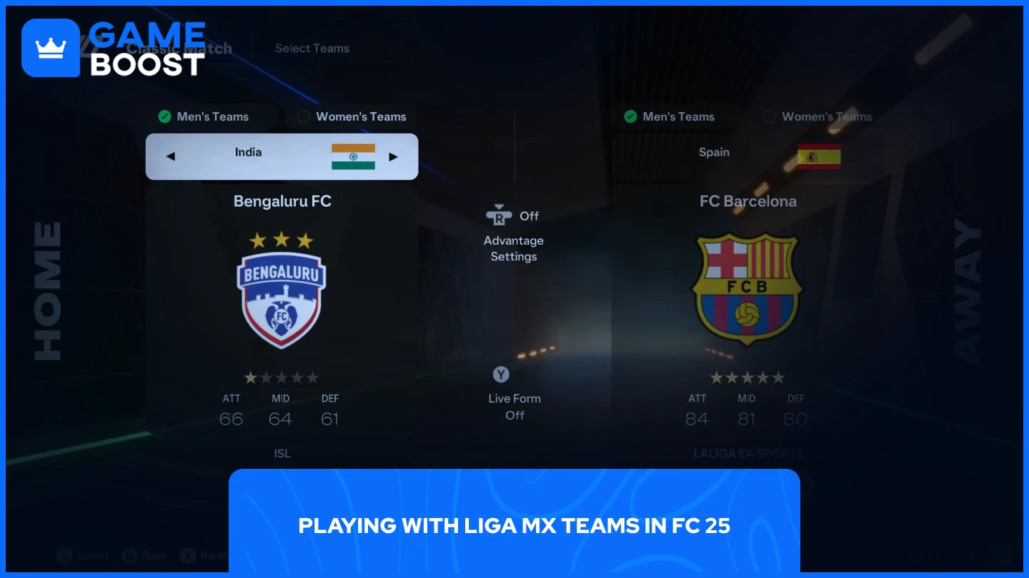 a picture for an Indian team playing against Barcelona in FC 25