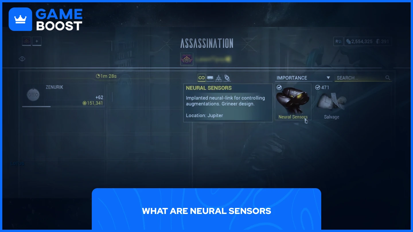 a picture of Neural Sensors in a player inventory