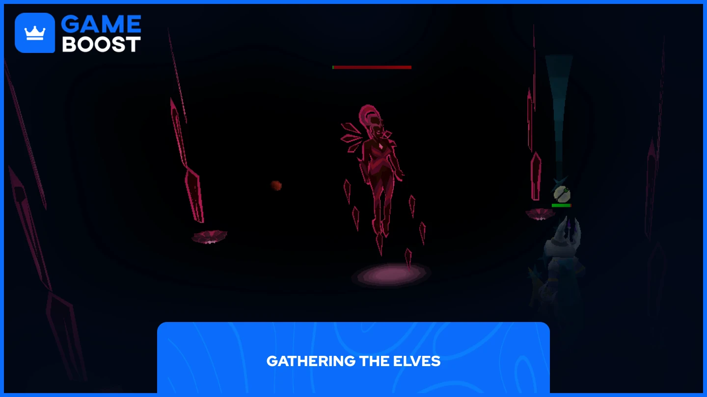 a picture of a player fighting the final boss in Song of the Elves