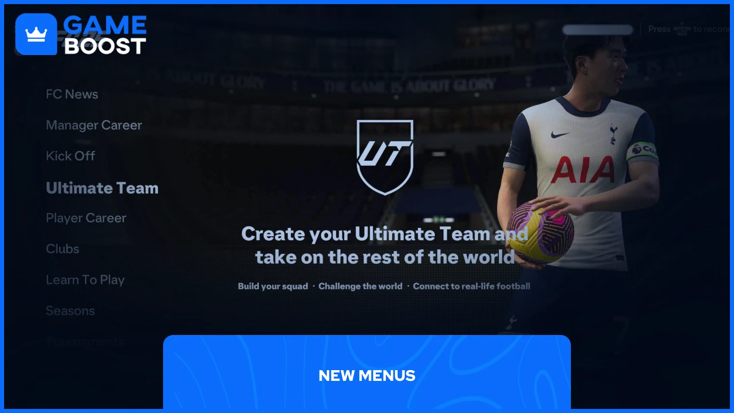 una imagen de los nuevos menús del juego en FC 25