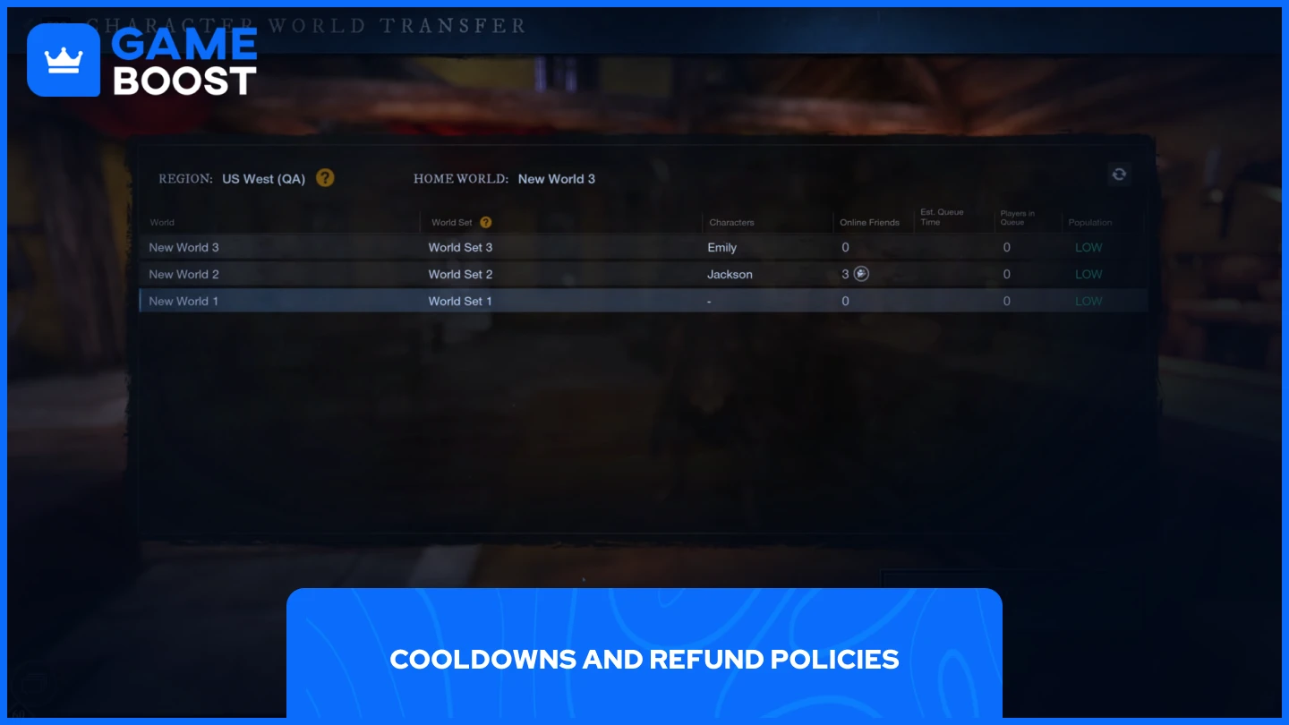 a picture of multiple servers in new world