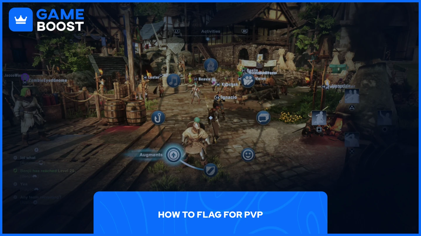 a picture for a player in action in new world