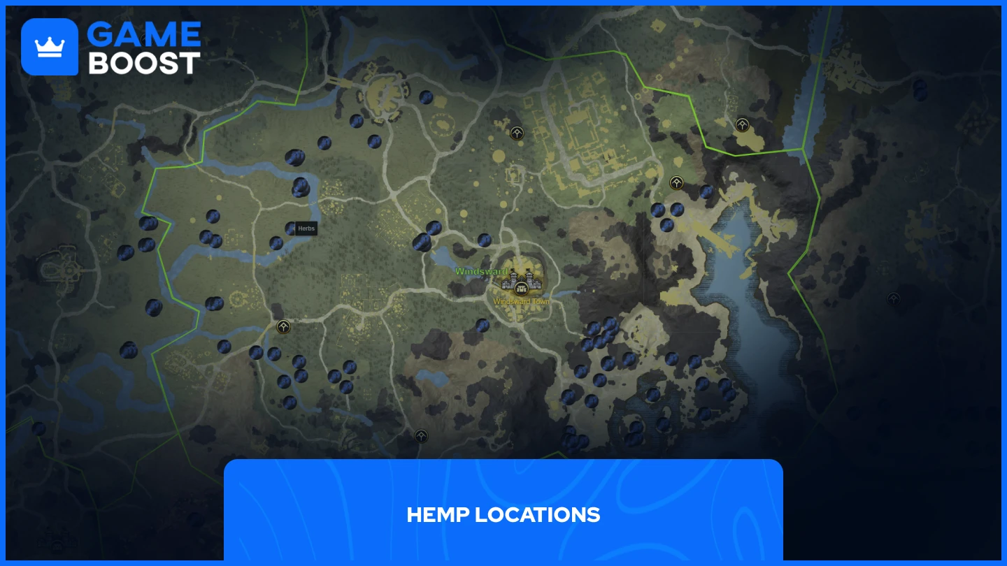 a picture of hemp locations on new world map