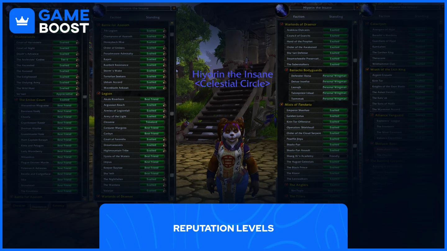 a picture of all reputations in wow classic