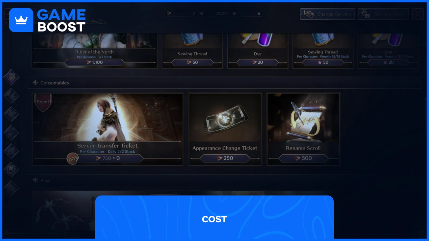 a picture of the in-game shop featuring appearance ticket
