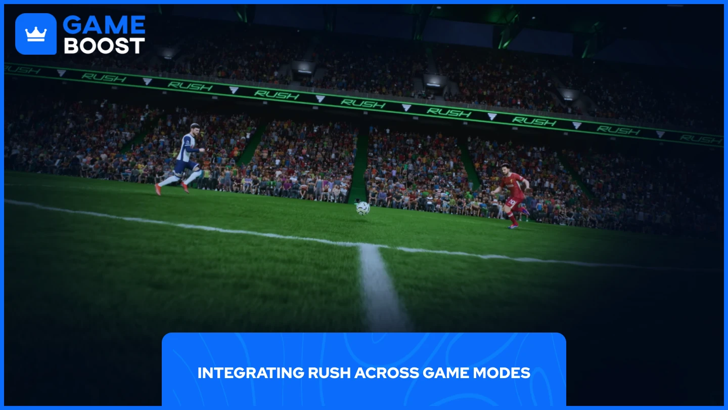 a picture showcasing two players competing to reach the ball