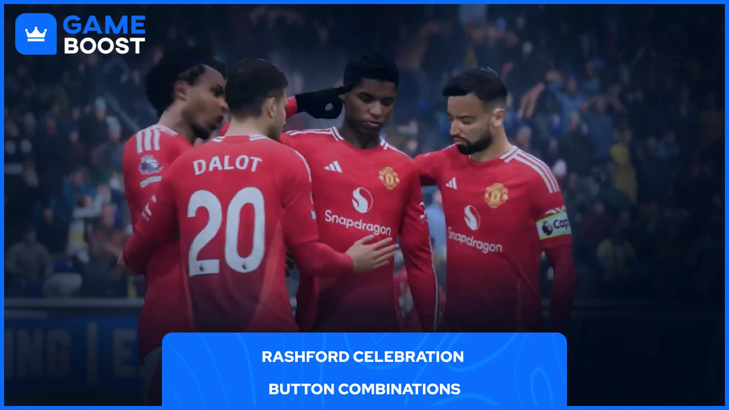 a picture of a Rashford doing his iconic celebration in fc 25