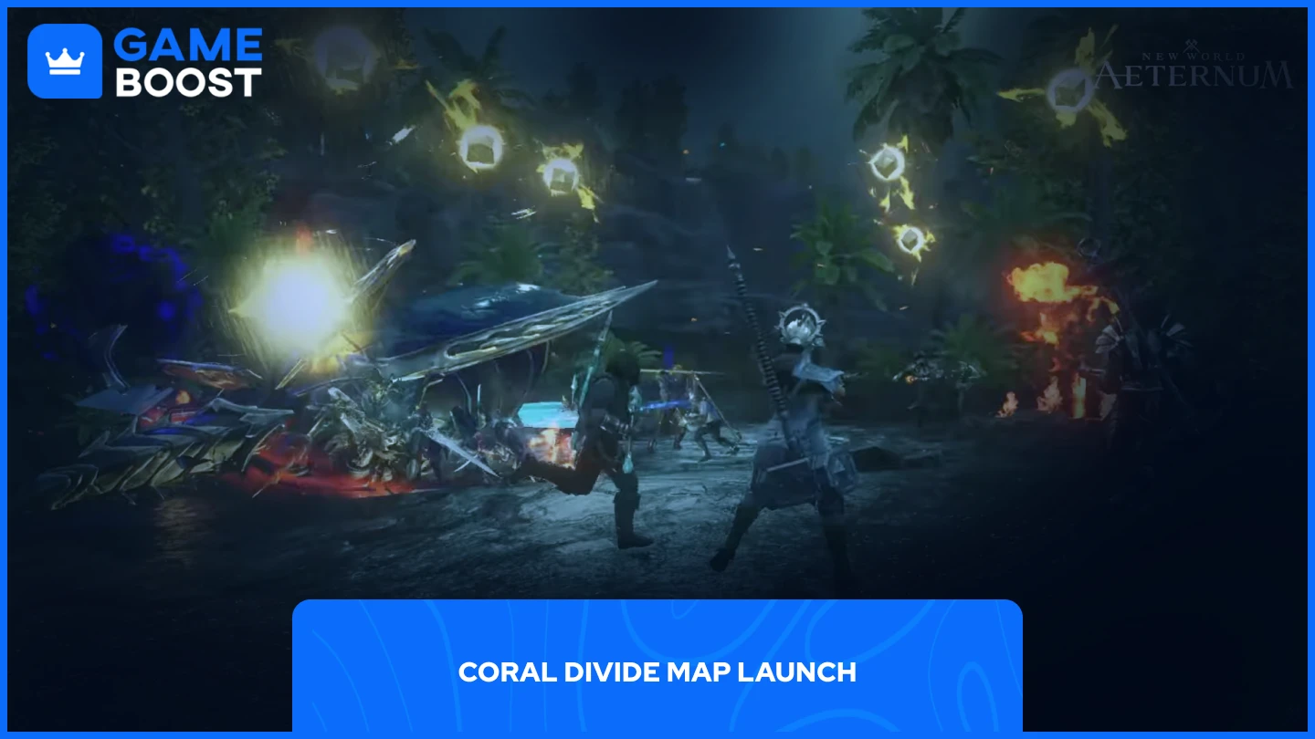 a picture of multiple players fighting a boss in new world
