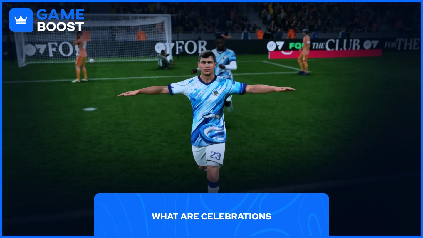 a picture of a player doing a celebration after scoring a goal in fc 25