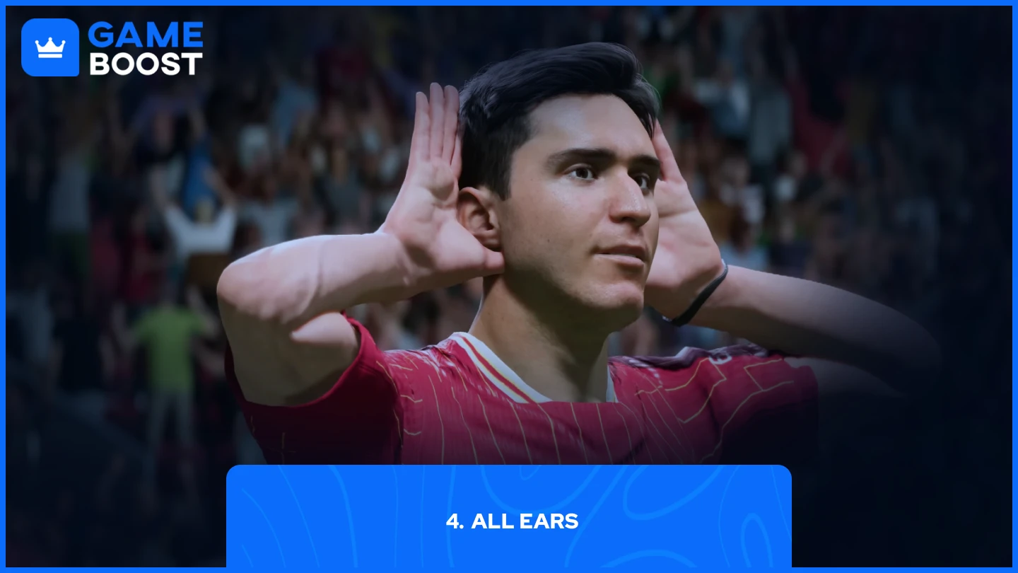 a picture of a liverpool player using all ears celebration