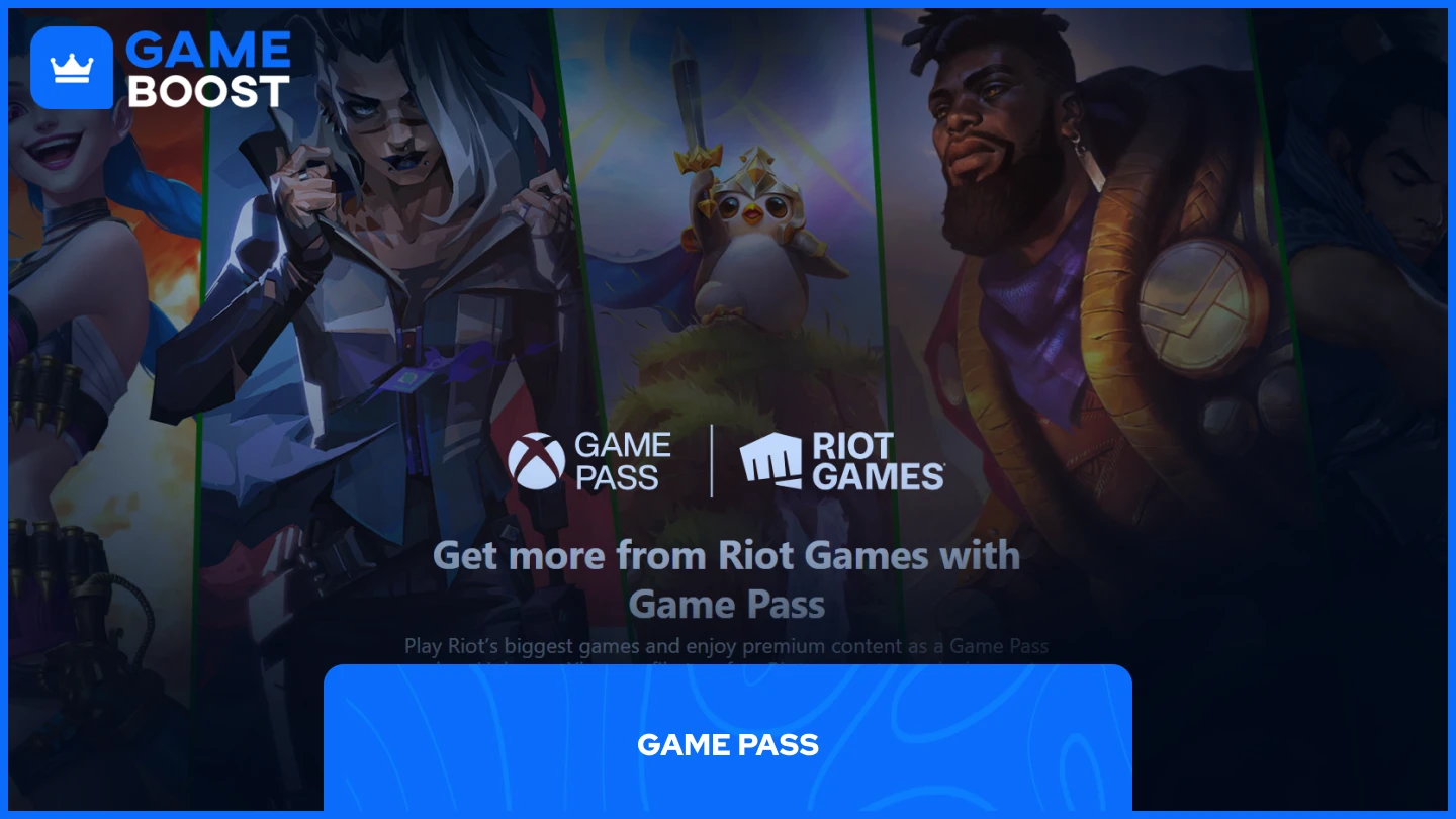 a picture of game pass x riot games collaboration 