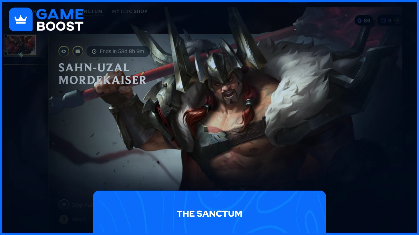a picture of league of legends The Sanctum featuring mord exalted skin