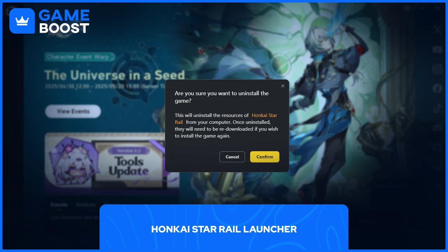 et billede af honkai star rail game launcher