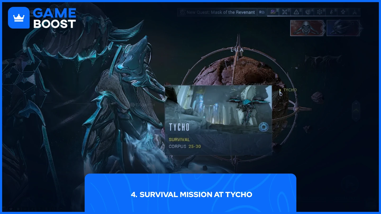 uma imagem da missão de sobrevivência em Tycho