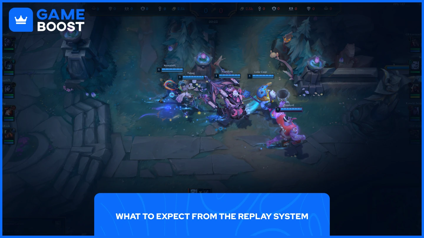 a picture of in-game replay for a league of legends match