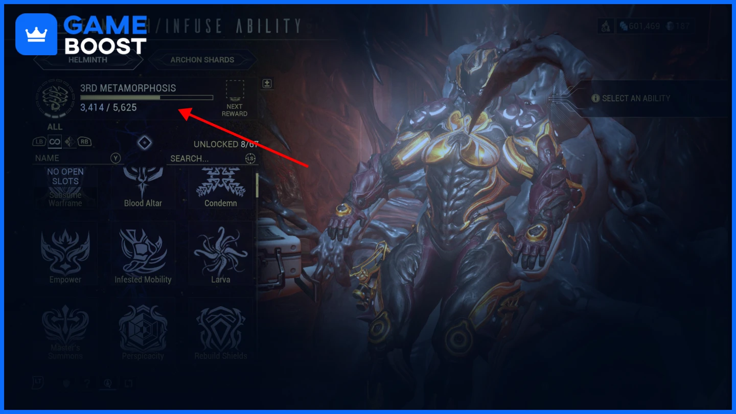 warframe metamorphosis level