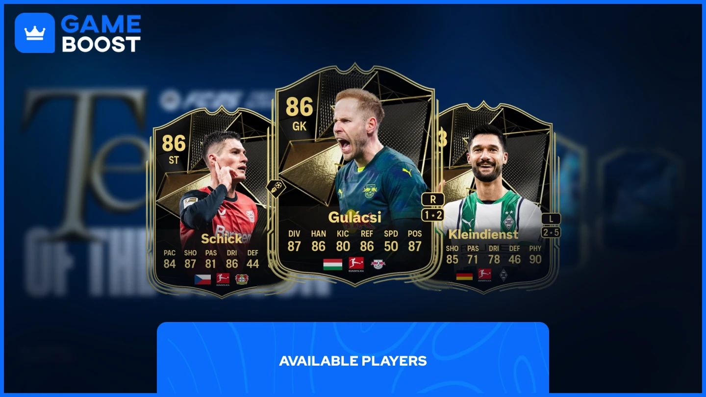 slika više igrača s TOTW karticama