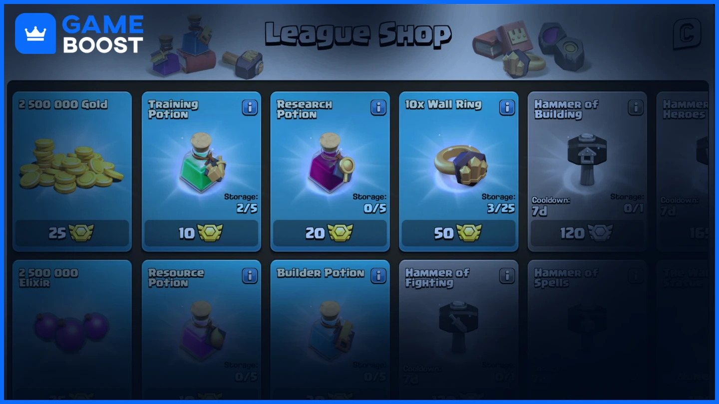 coc league shop