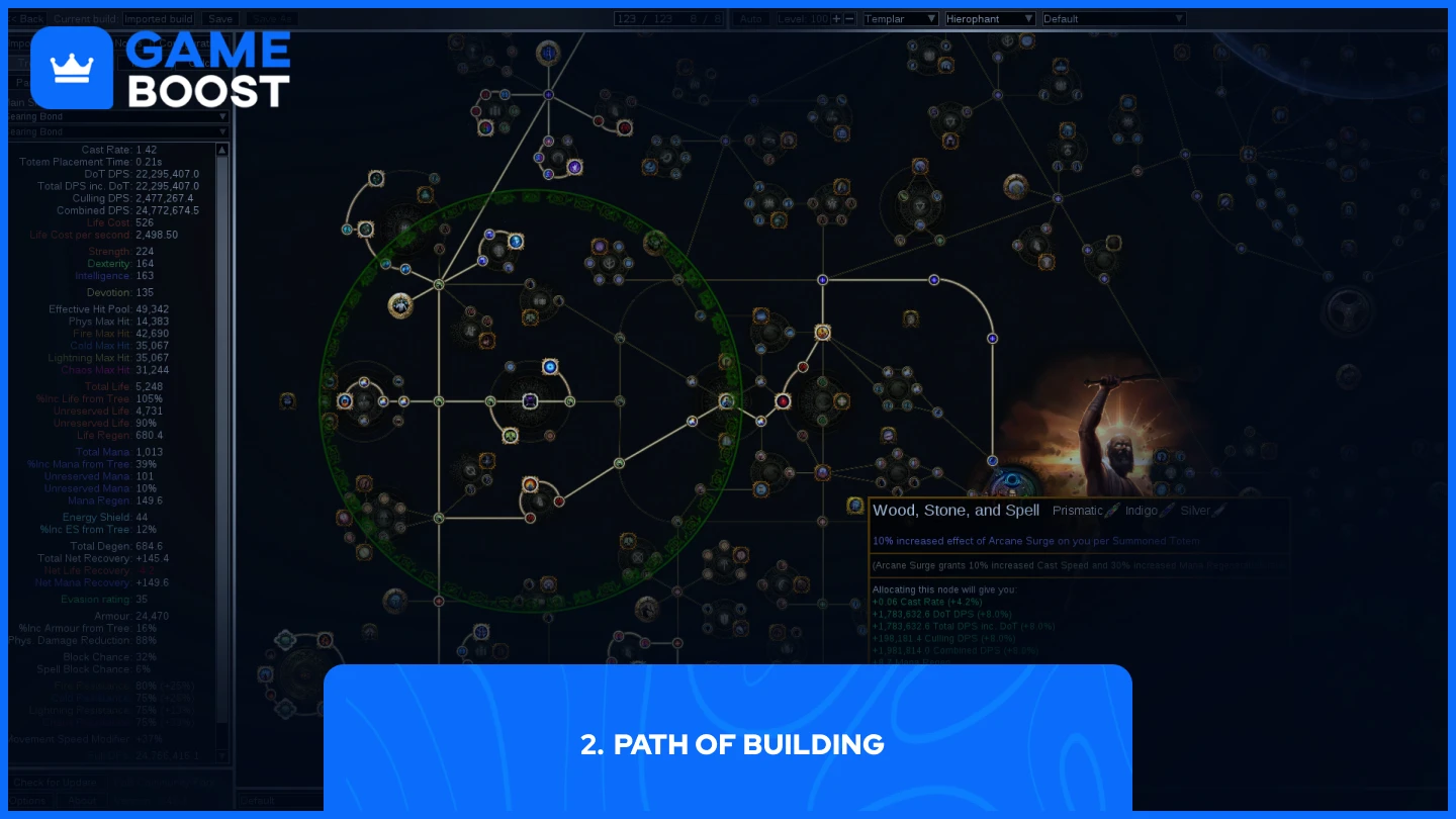 isang larawan ng path of building para sa poe