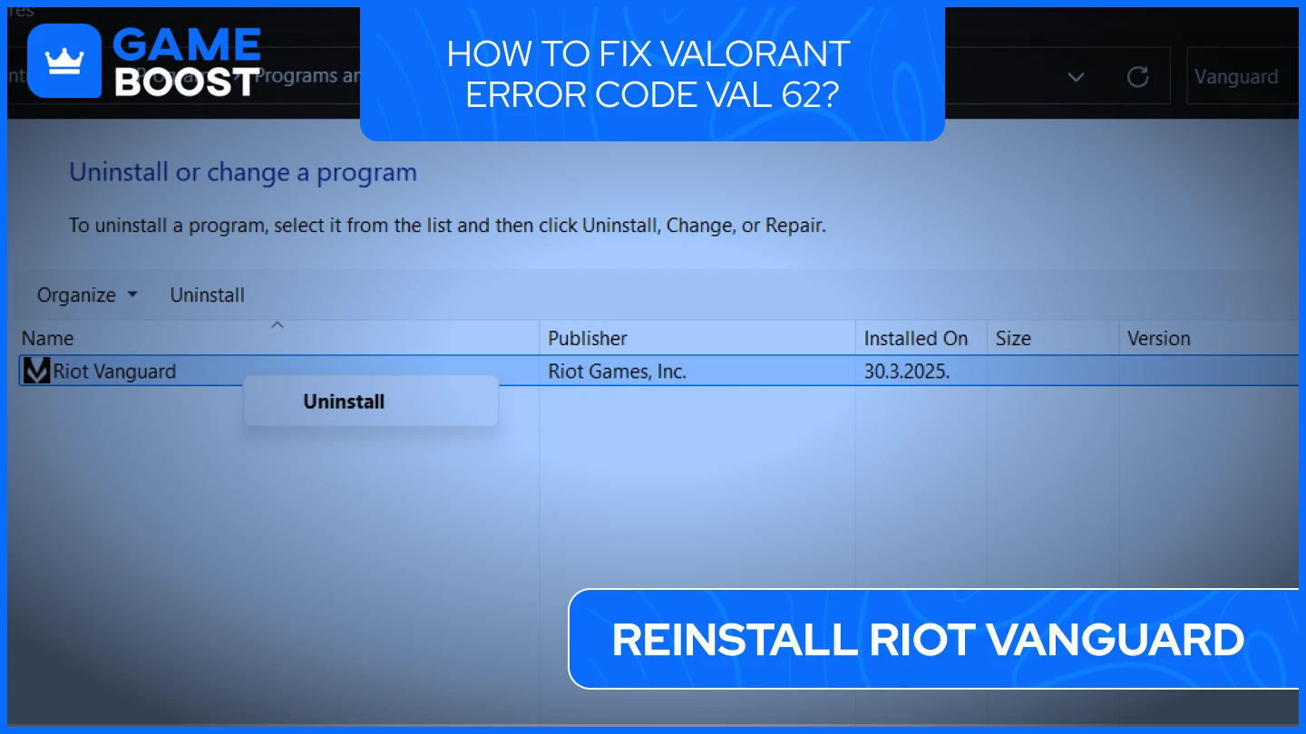 error val 62 vanguard