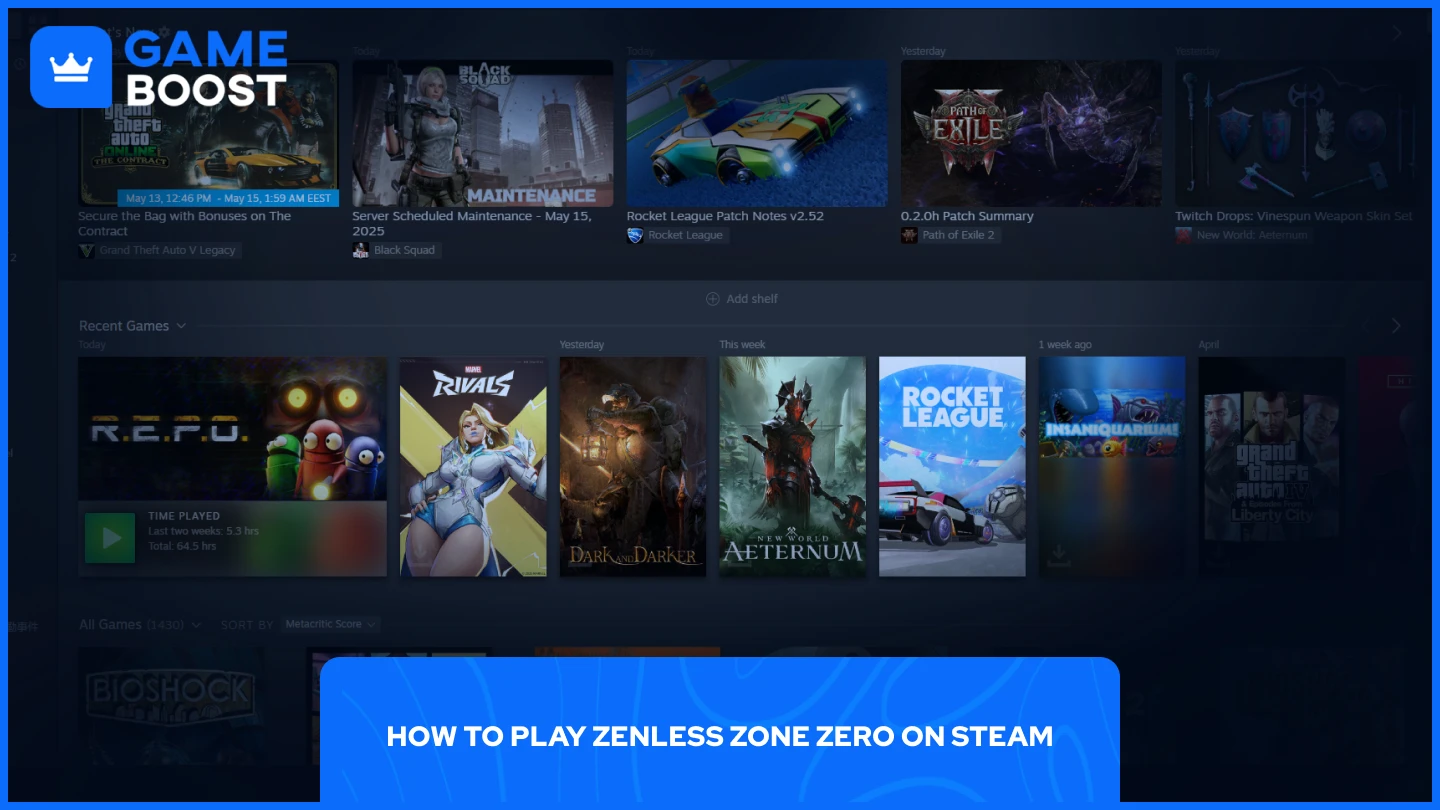 снимка на библиотека в Steam