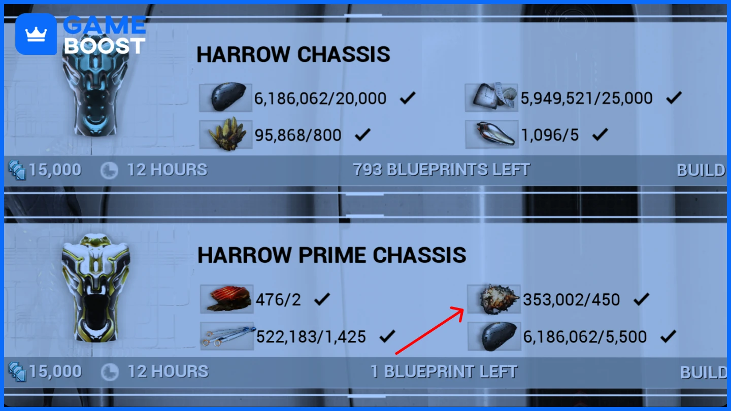 warframe harrow prime plastids