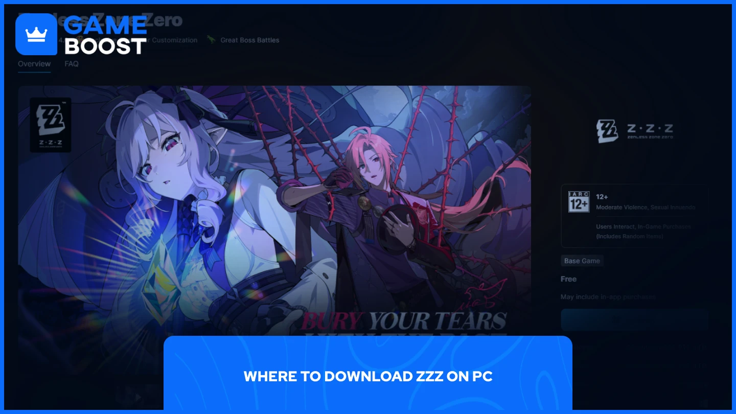 снимка на страницата на Zenless Zone Zero в Epic Games	store