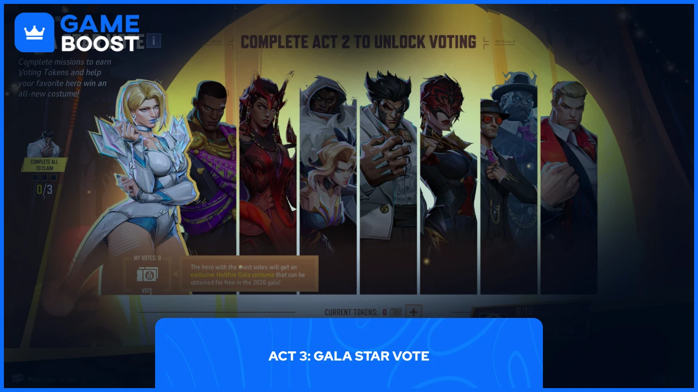 a picture of Act 3 - Gala Star Vote, featuring Emma Frost