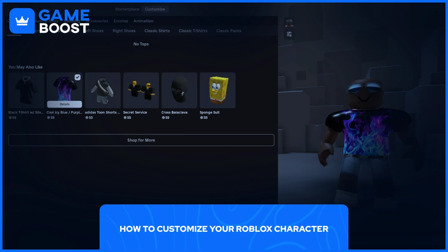 zdjęcie zakładki personalizacji Roblox