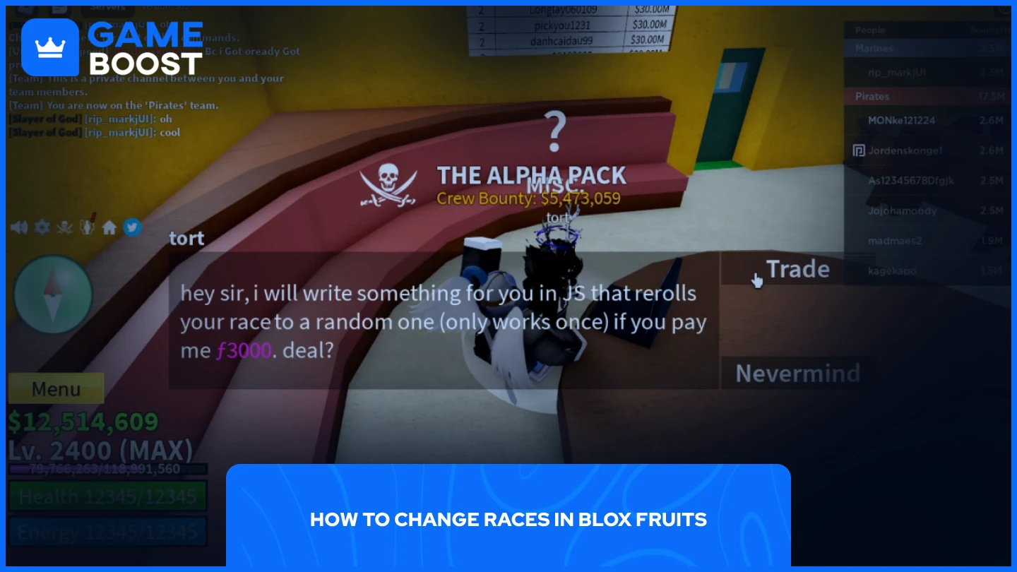 una imagen del NPC Tort en Blox Fruits