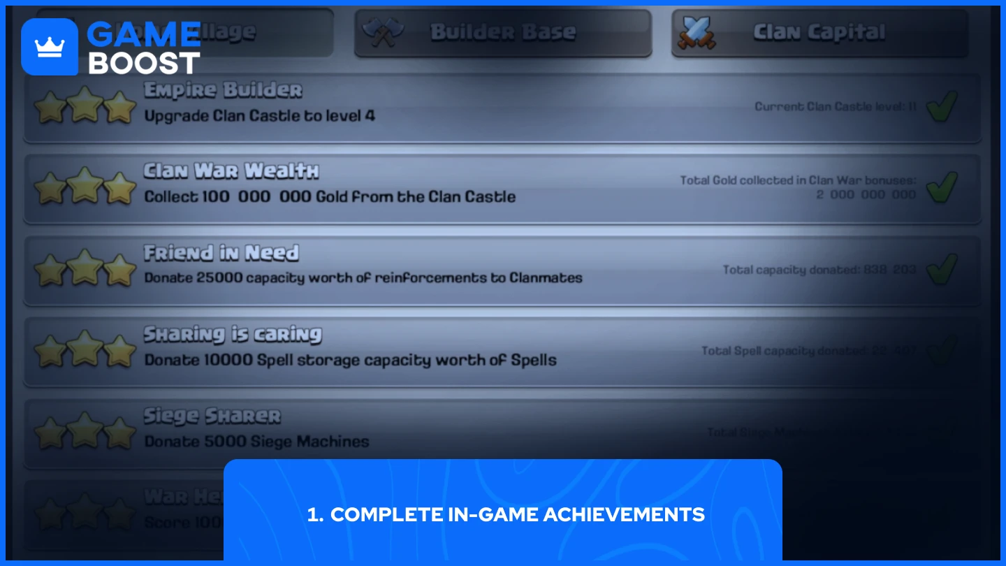 a picture of Home Village Achievements