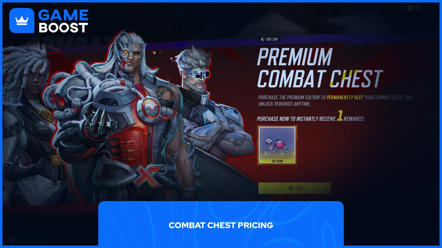 μια εικόνα με τις τιμές Combat Chest