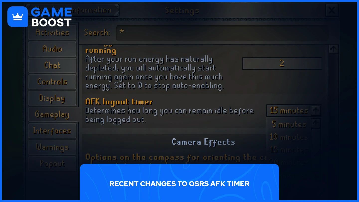 een afbeelding van de OSRS in-game instellingen