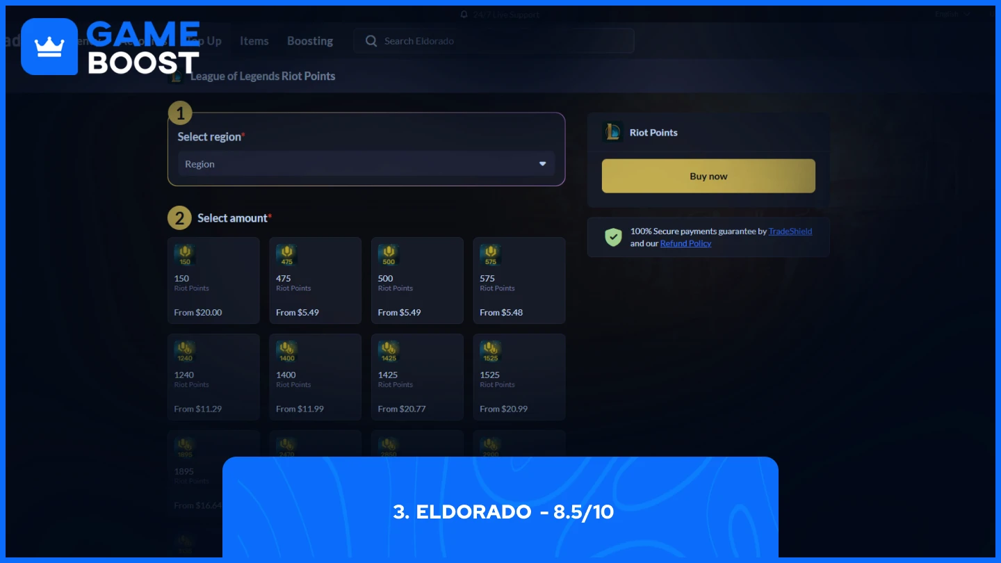 página de RP de Eldorado