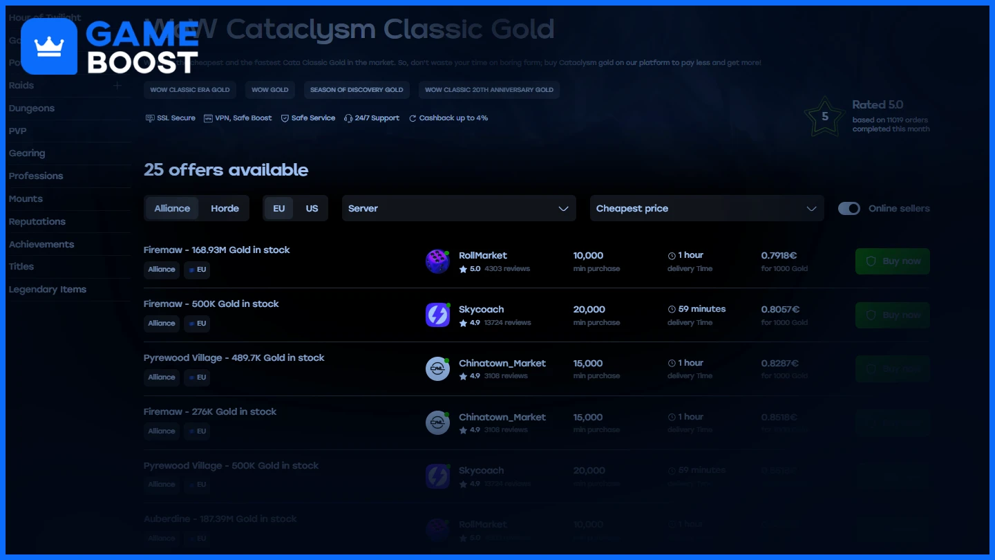 skycoach cataclysm gold