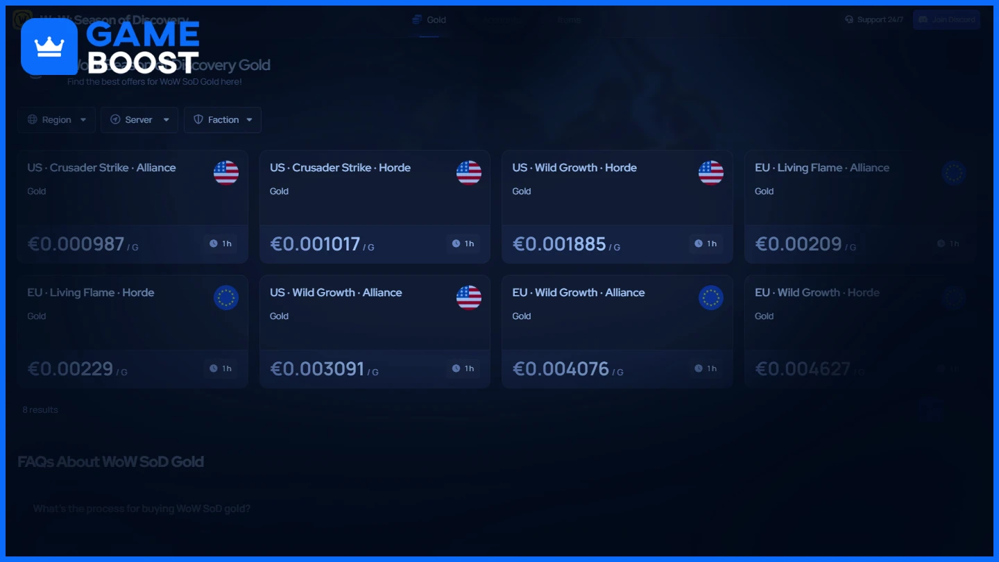 gameboost wow sod gold