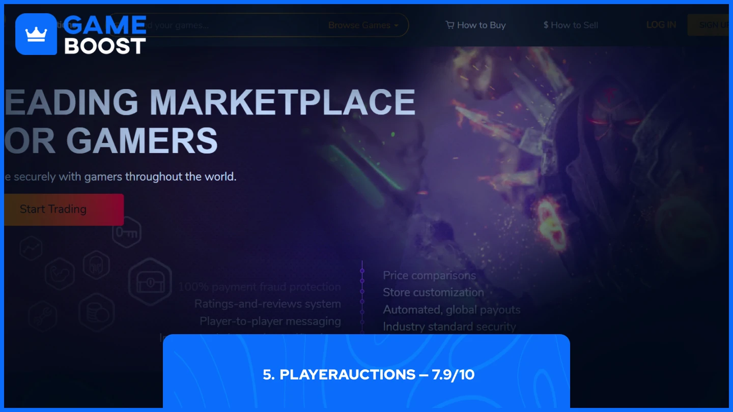 playerauctions homepage