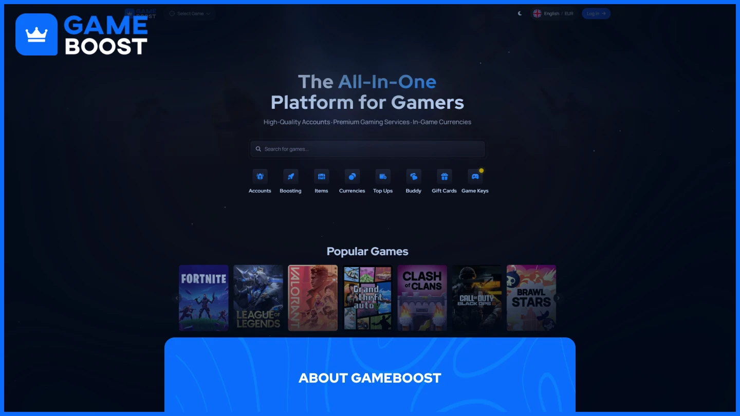 gameboost homepage