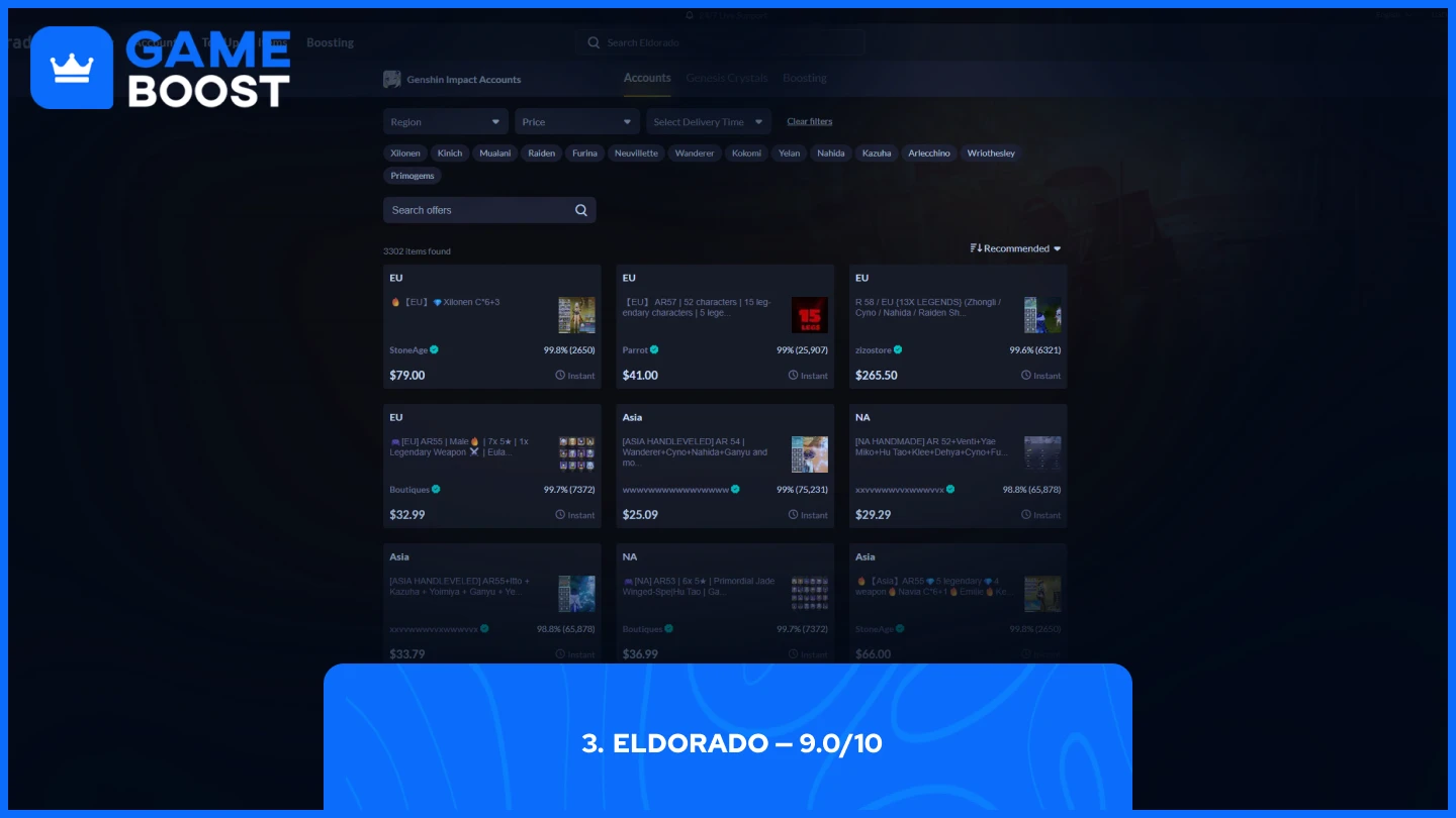 eldorado genshin impact accounts