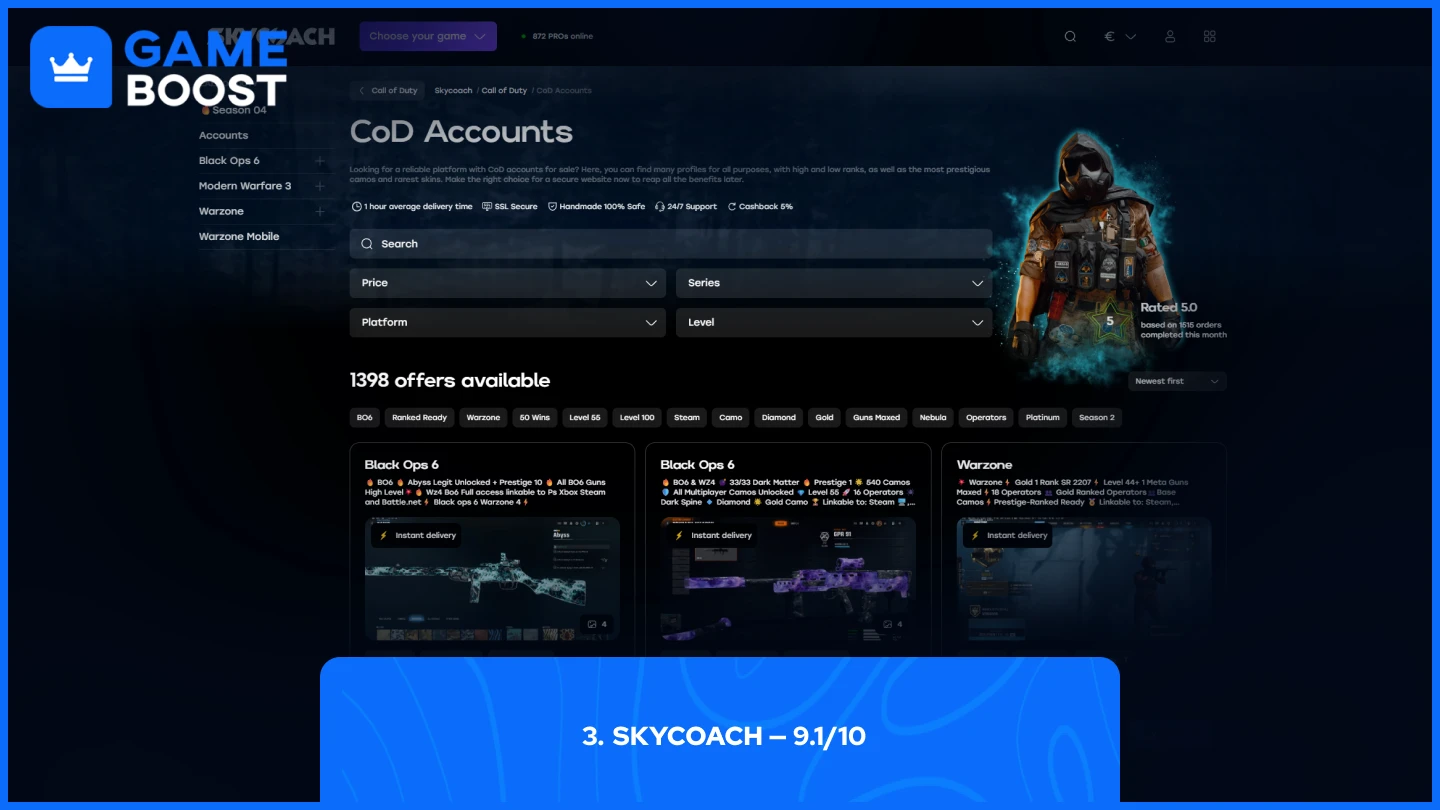 skycoach cod accounts page