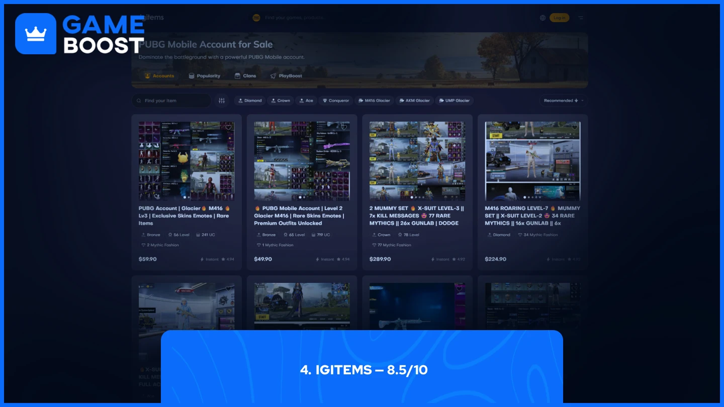 igitems pubg accounts page