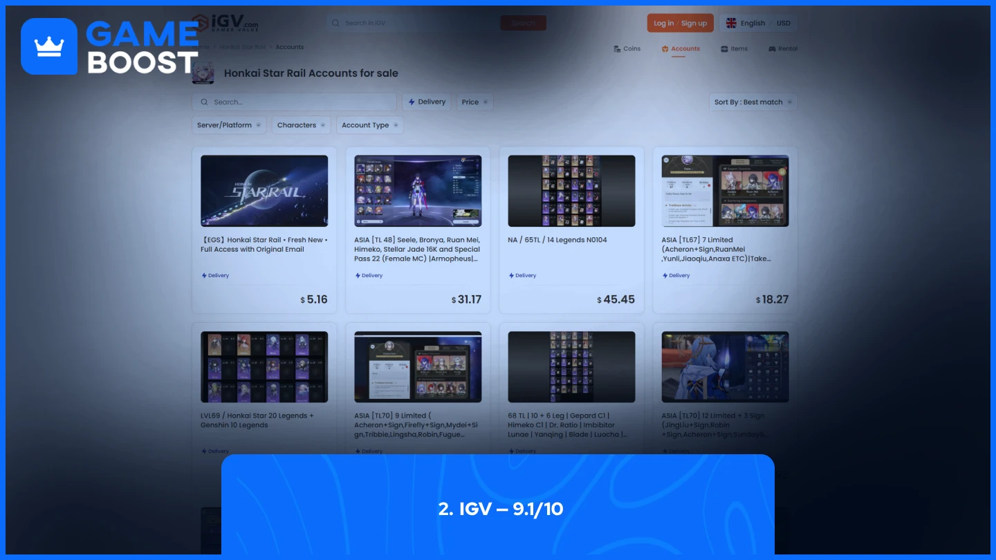 igv honkai star rail accounts page