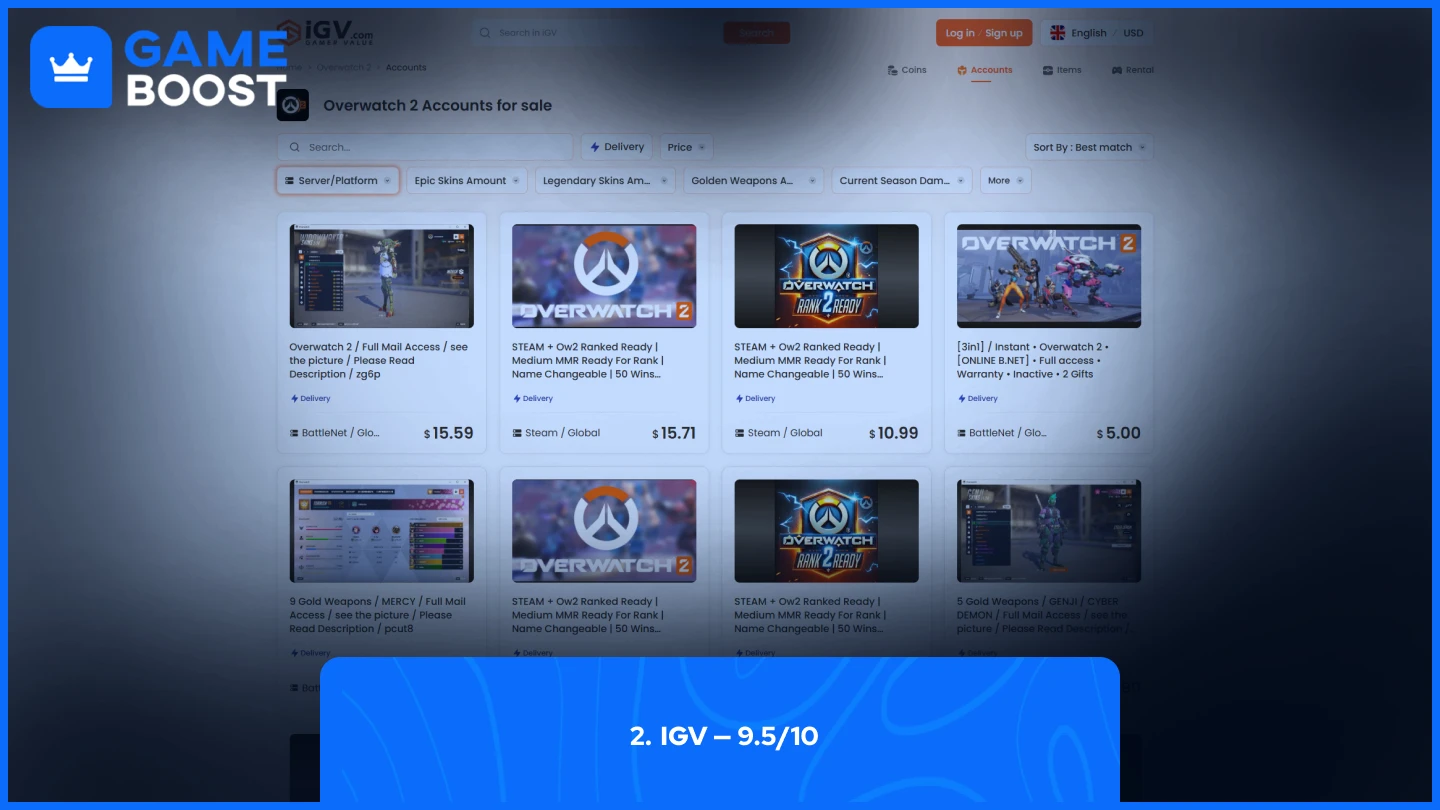 IGV Overwatch 2 accounts te koop
