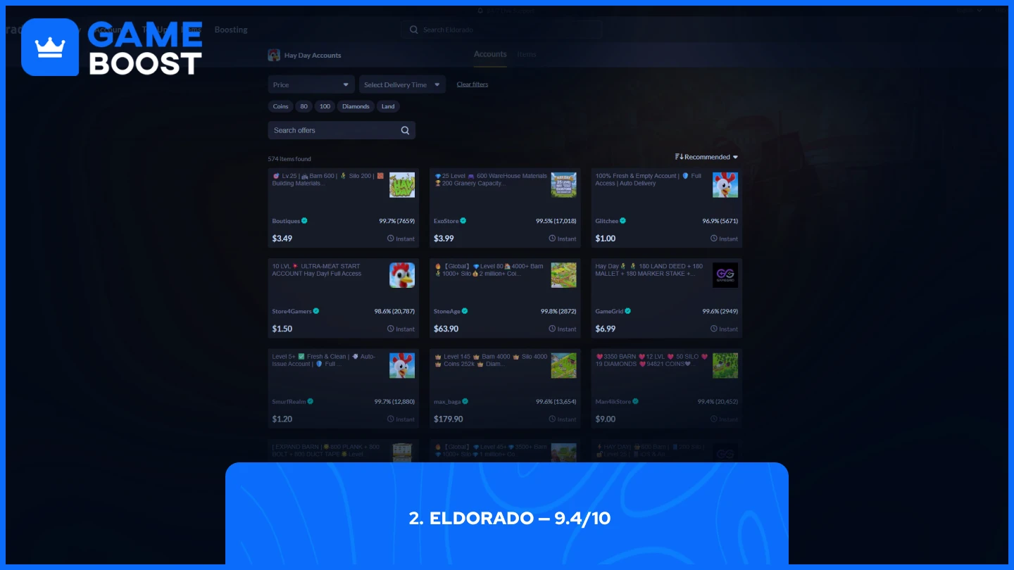 eldorado hay day accounts page