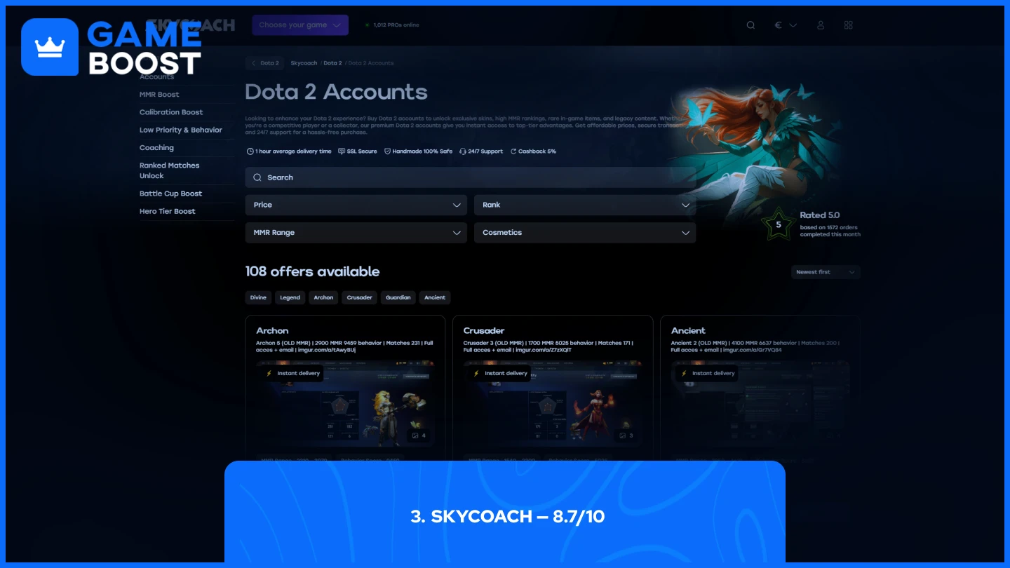 skycoach dota 2 accounts page