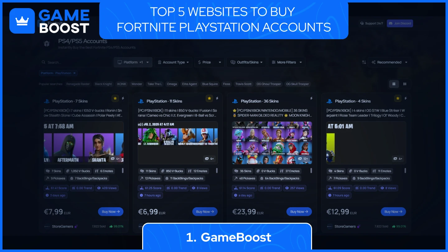 ps4 and ps5 fortnite accounts
