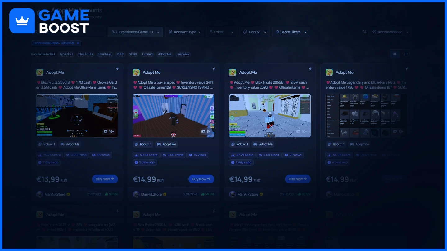 gameboost adopt me accounts 